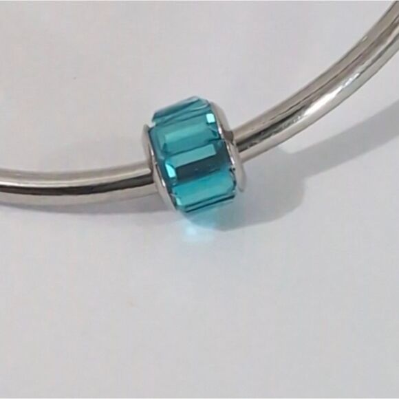Silver Blue Crystals Charm‎ for Pandora Style Bracelet - Picture 4 of 4